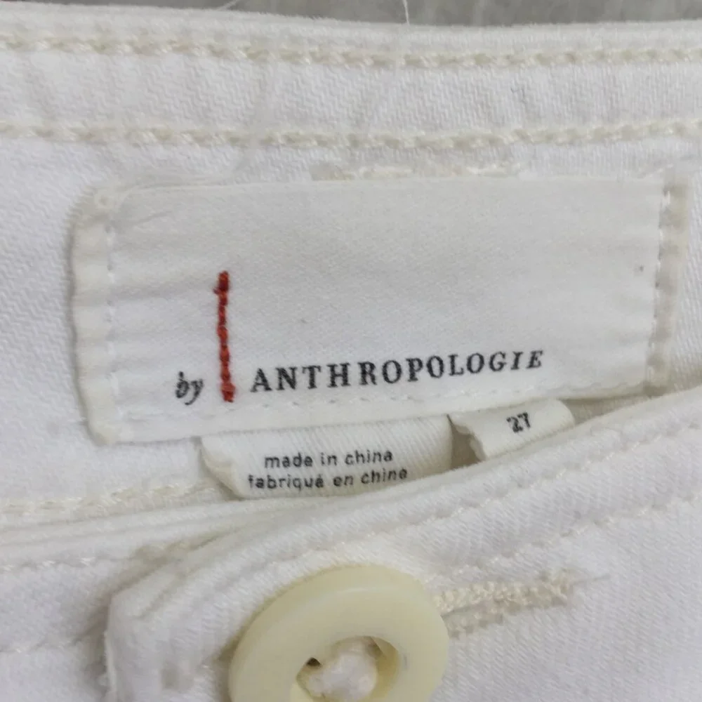 by Anthropologie Relaxed Utility White Pant 27 - Picture 6 of 9